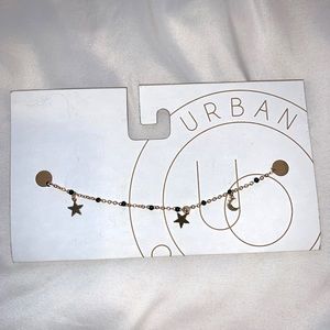 NWT Urban Outfitters Violet Gold Star and Moon Charm Necklace Celestial 90s Y2K